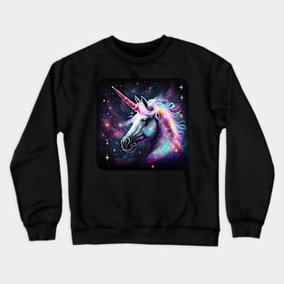 Cool Glittery Space Unicorn Crewneck Sweatshirt